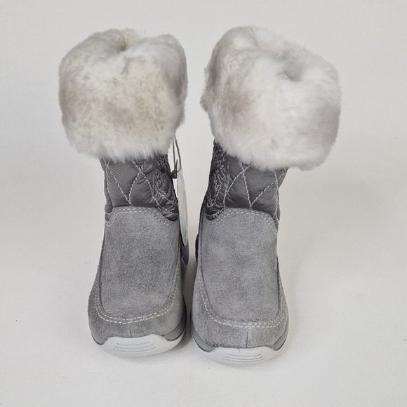 Timberland TODDLERS Boots Winter Holly Berry Tall Fur Leather Grey - Picture 5 of 12